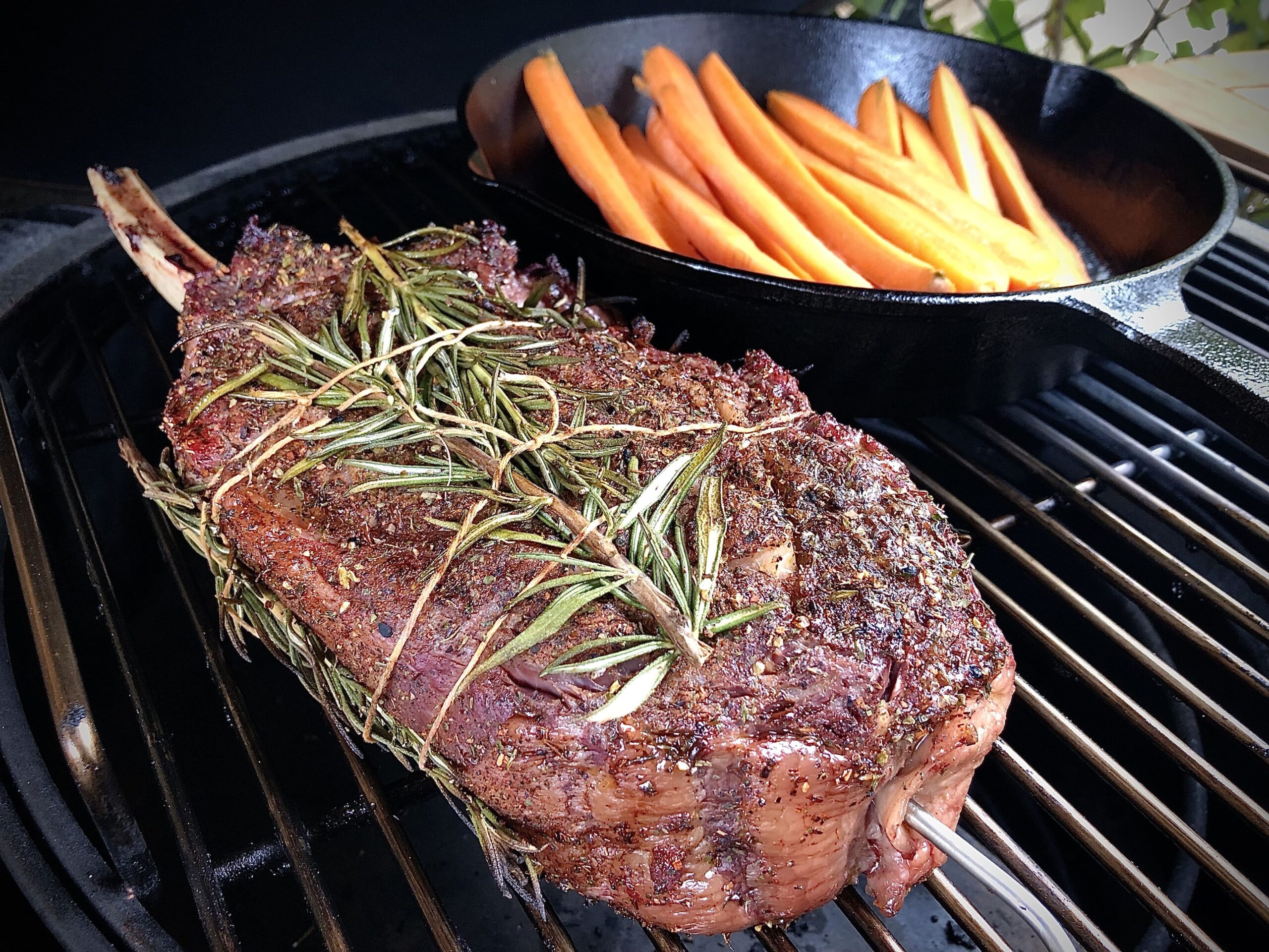 Ribeye + wortels op bbq kamado recepten